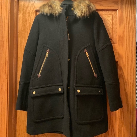 🔥🔥 🔥 Jcrew NWT Chateau parka in Italian wool coat sz 0p black - Picture 14 of 16